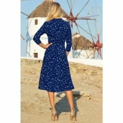 Sosandar Blue Confetti Print Shirt Dress -Sosandar unnamed file 1040