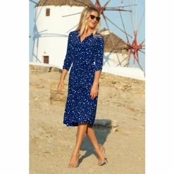 Sosandar Blue Confetti Print Shirt Dress -Sosandar unnamed file 1041