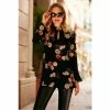 Sosandar Monochrome Floral Print Top