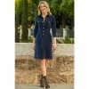 Sosandar Blue Velvet Popper Dress