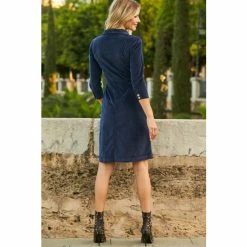 Sosandar Blue Velvet Popper Dress 2 Sosandar Blue Velvet Popper Dress -Sosandar unnamed file 142