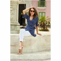 Sosandar Blue Wrap Top -Sosandar unnamed file 1420