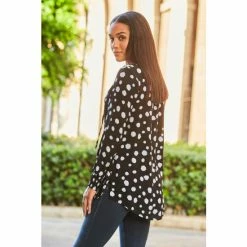 Sosandar Black Tie Neck Blouse -Sosandar unnamed file 1662
