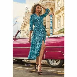 Sosandar Blue Midi Shirt Dress -Sosandar unnamed file 167