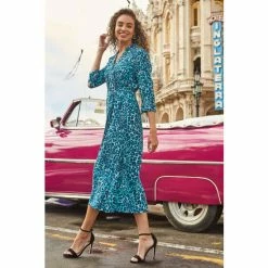 Sosandar Blue Midi Shirt Dress -Sosandar unnamed file 168