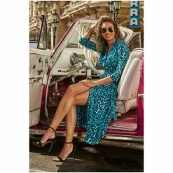 Sosandar Blue Midi Shirt Dress -Sosandar unnamed file 169