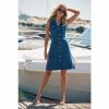 Sosandar Blue Button Front Sleeveless Denim Dress