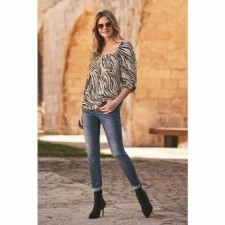 Sosandar Black Zebra Print Square Neckline Top -Sosandar unnamed file 1758