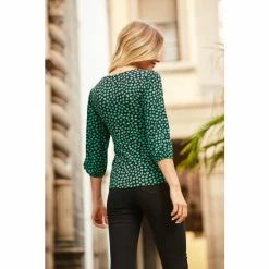 Sosandar Black Heart Print Sweetheart Neckline Top -Sosandar unnamed file 1799