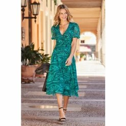 Sosandar Green Mesh Wrap Dress 8 Sosandar Green Mesh Wrap Dress -Sosandar unnamed file 183