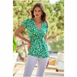 Sosandar Green Aztec Knot Side Top -Sosandar unnamed file 1861