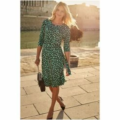 Sosandar Black Animal Print Ruffle Hem Belted Dress -Sosandar unnamed file 191