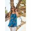 Sosandar Blue Floral Print Halterneck Top