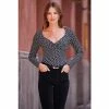 Sosandar Black Twist Neckline Fitted Top