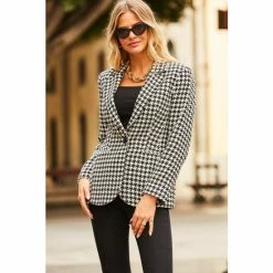 Sosandar Black Dogtooth Blazer 2 Sosandar Black Dogtooth Blazer -Sosandar unnamed file 2102
