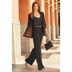 Sosandar Black Leopard Print Lining Blazer -Sosandar unnamed file 2123