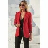Sosandar Red Print Lining Blazer