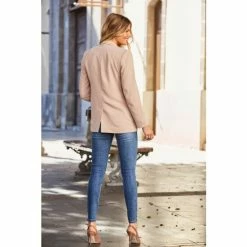 Sosandar Brown Relaxed Fit Blazer -Sosandar unnamed file 2176