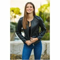 Sosandar Black Edge To Edge PU Jacket 5 Sosandar Black Edge To Edge PU Jacket -Sosandar unnamed file 2224