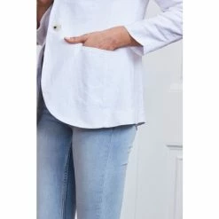 Sosandar White Linen Blazer -Sosandar unnamed file 2239