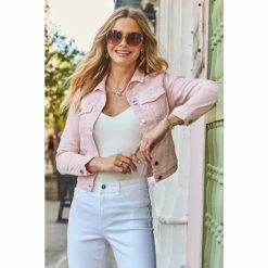 Sosandar Pink Denim Jacket -Sosandar unnamed file 2252