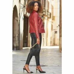 Sosandar Red Leather Biker Jacket 9 Sosandar Red Leather Biker Jacket -Sosandar unnamed file 2274