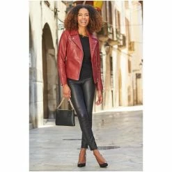 Sosandar Red Leather Biker Jacket 11 Sosandar Red Leather Biker Jacket -Sosandar unnamed file 2276