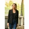 Sosandar Black Tuxedo Blazer With Rose Gold Buttons