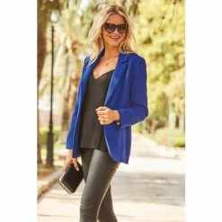Sosandar Blue Tailored Blazer -Sosandar unnamed file 2291