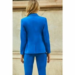 Sosandar Blue Tuxedo Blazer Jacket -Sosandar unnamed file 2297