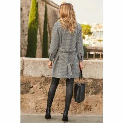 Sosandar Black Dogtooth Belted Shacket -Sosandar unnamed file 2309