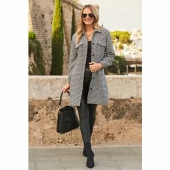 Sosandar Black Dogtooth Belted Shacket -Sosandar unnamed file 2310