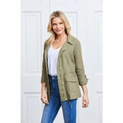 Sosandar Green Cargo Jacket -Sosandar unnamed file 2355