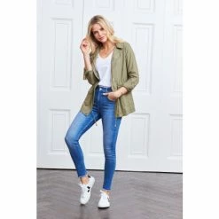 Sosandar Green Cargo Jacket -Sosandar unnamed file 2356