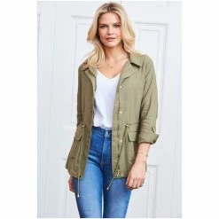 Sosandar Green Cargo Jacket -Sosandar unnamed file 2358