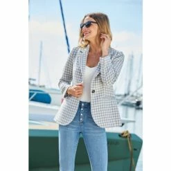 Sosandar Grey Dogtooth Blazer -Sosandar unnamed file 2400