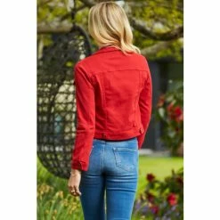Sosandar Red Denim Jacket -Sosandar unnamed file 2405