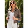 Sosandar Brown Pocket Detail Luxe Leather Jacket