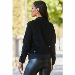 Sosandar Black Velvet Denim Jacket 2 Sosandar Black Velvet Denim Jacket -Sosandar unnamed file 2437
