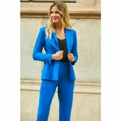 Sosandar Blue Tuxedo Jacket 2 Sosandar Blue Tuxedo Jacket -Sosandar unnamed file 2517