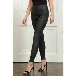 Sosandar Black Coated Premium Jeggings