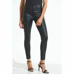 Sosandar Black Textured Animal Coated Jean 2 Sosandar Black Textured Animal Coated Jean -Sosandar unnamed file 2637
