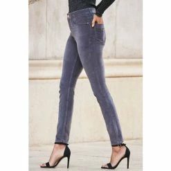 Sosandar Grey Velvet Jean