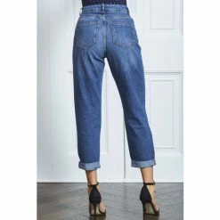 Sosandar Blue Petite Denim Girlfriend Jeans -Sosandar unnamed file 2661