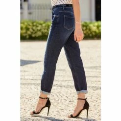 Sosandar Blue Slim Leg Mom Jeans -Sosandar unnamed file 2686