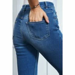 Sosandar Blue Petite Perfect Skinny With Raw Hem -Sosandar unnamed file 2704