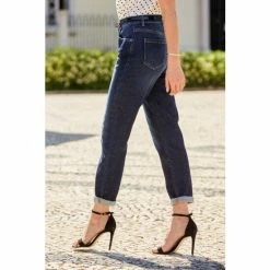 Sosandar Blue Slim Leg Mom Jeans -Sosandar unnamed file 2728