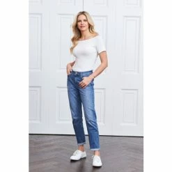 Sosandar Blue Regular Boyfriend Jean