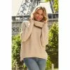 Sosandar Cream Roll Neck Knitted Jumper