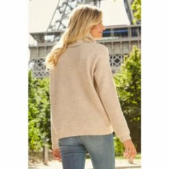Sosandar Cream Roll Neck Knitted Jumper -Sosandar unnamed file 2776